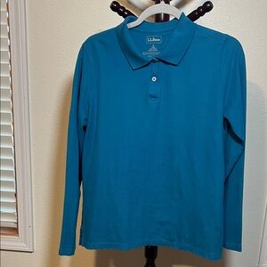 L.L. Bean Blue Long Sleeve Polo